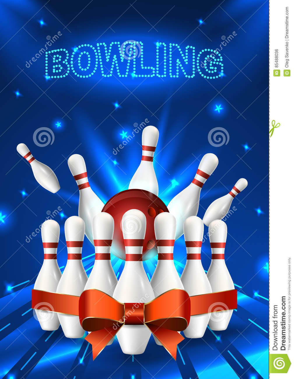 Bowling Flyer Template. A6 Format Size. Vector Clip Art With Bowling Flyers Templates Free