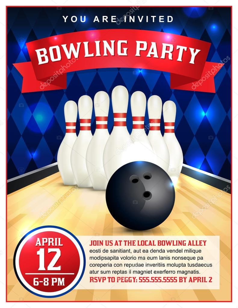 Bowling Party Flyers | Bowling Party Flyer Template Inside Bowling Party Flyer Template