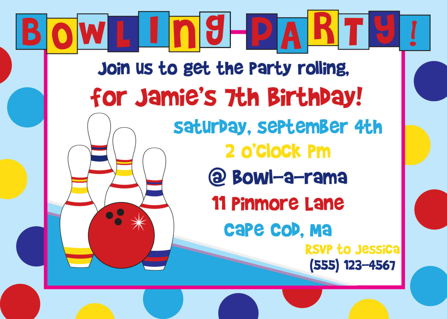 Bowling Party Invitation Template Free Download Clip Art Inside Bowling Party Flyer Template