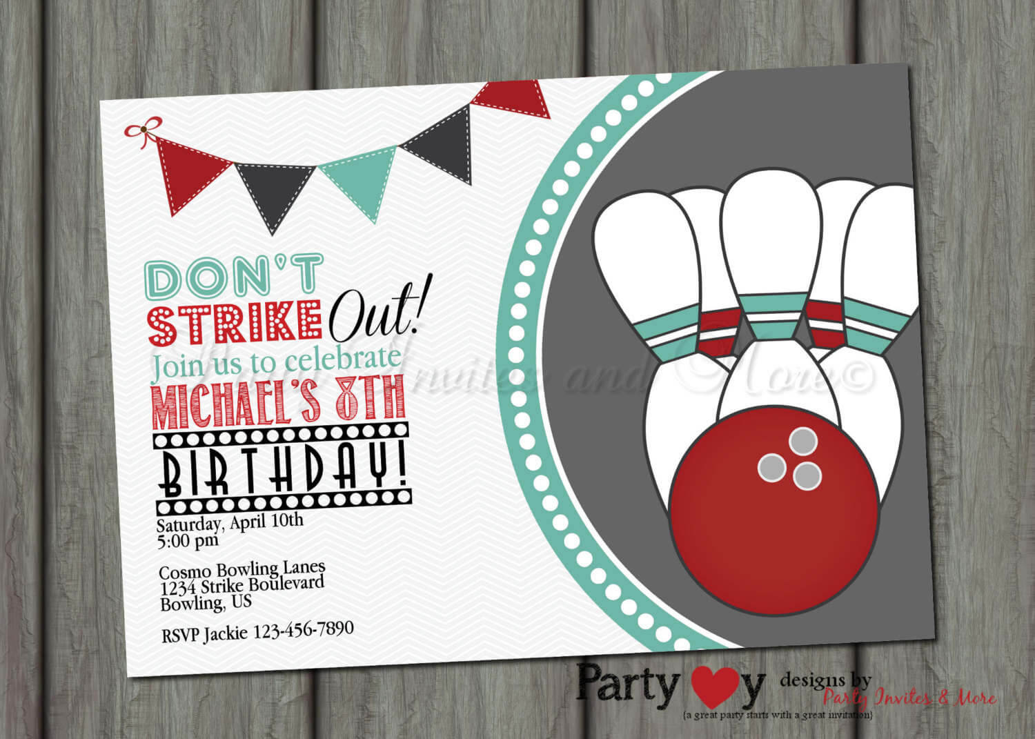 Bowling Party Invitation Template Free | Stockfile.online Intended For Bowling Party Flyer Template
