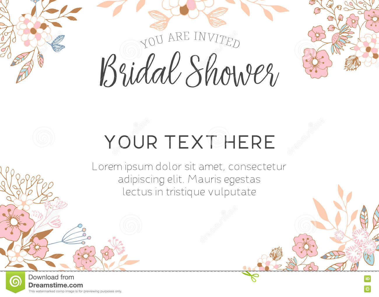 Bridal Shower Invitation Stock Illustration. Illustration Of Intended For Bridal Shower Invite Template