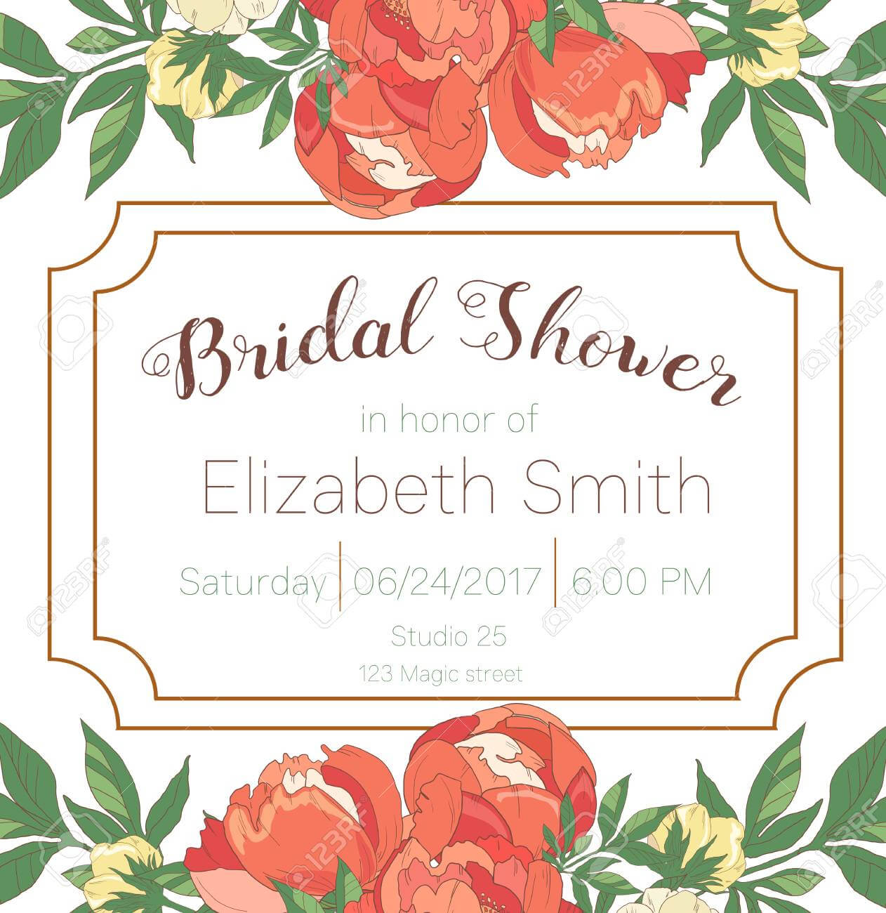 Bridal Shower Invitation Template. Pertaining To Bridal Shower Invite Template