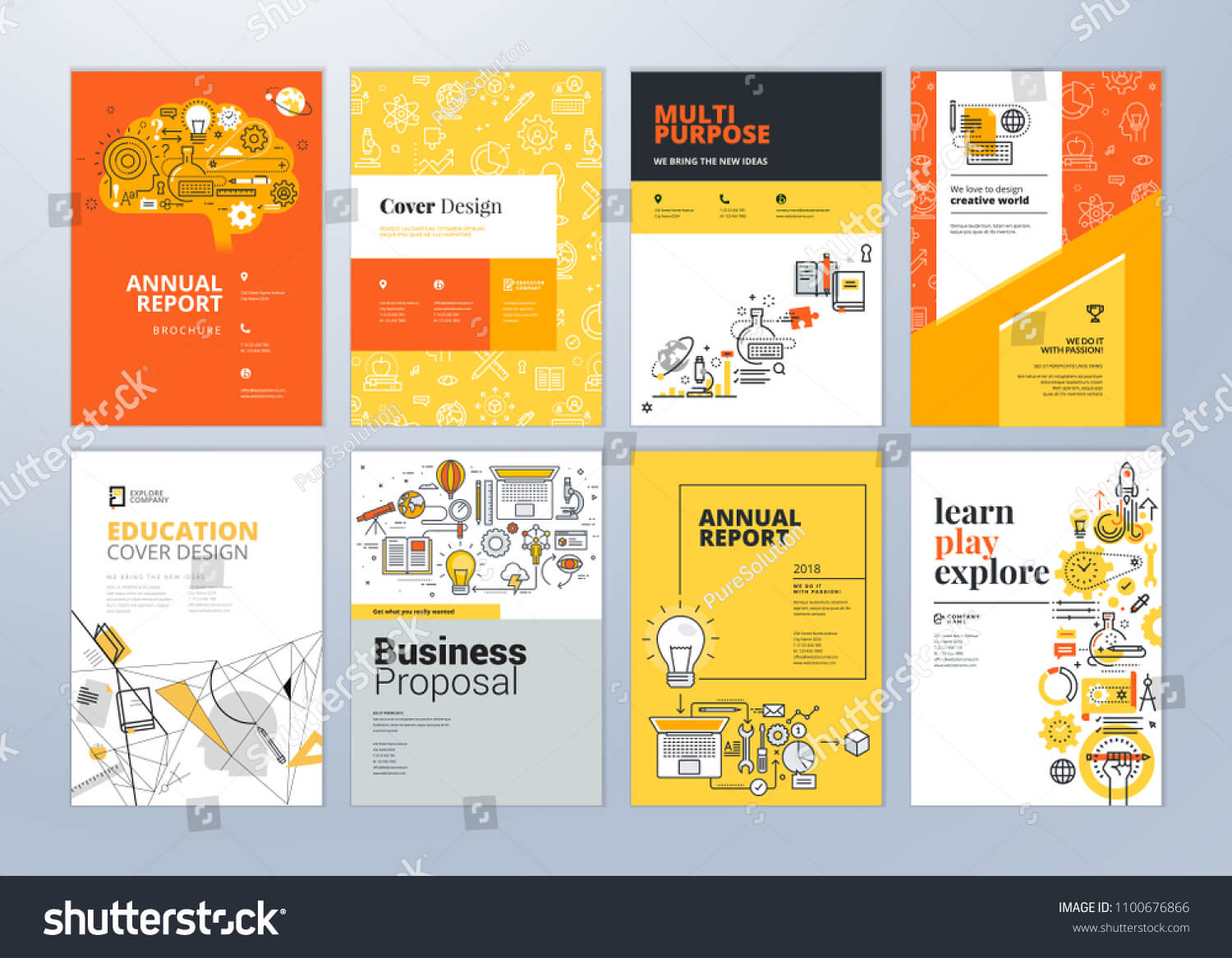 Brochure Cover Design Flyer Layout Templates Stock Vector For Brochure Design Templates For Education
