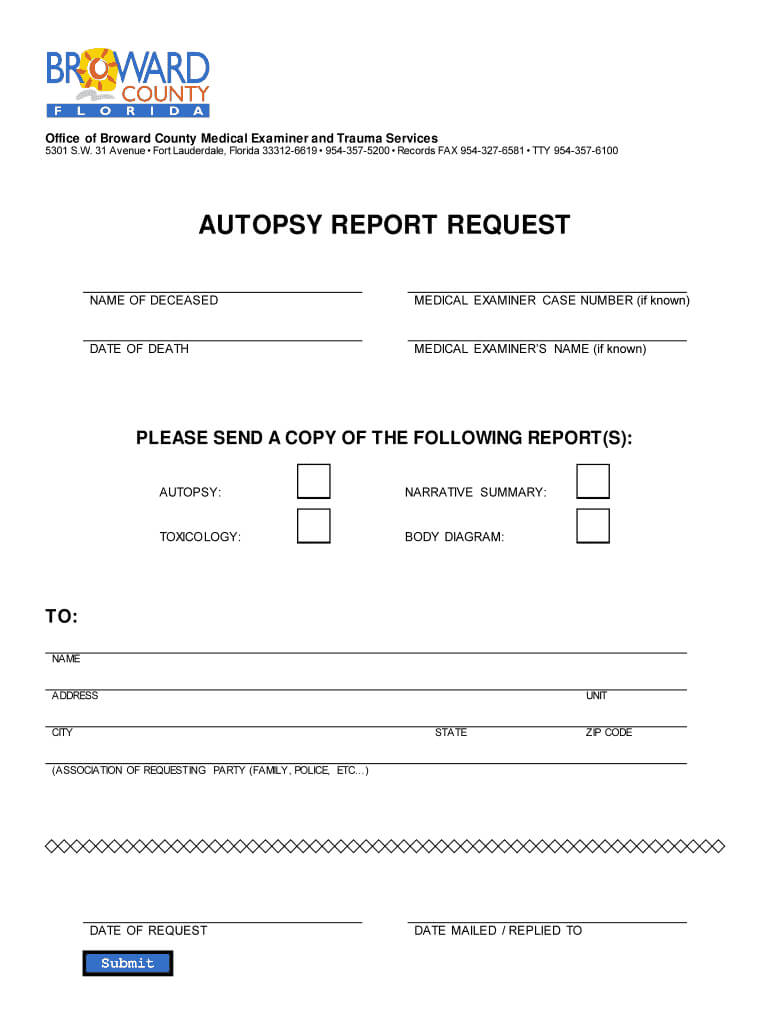 Broward County Autopsy Report – Fill Online, Printable For Blank Autopsy Report Template