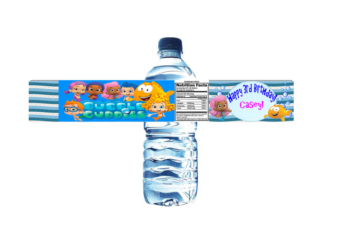 Bubble Guppies Birthday Personalized Water And 23 Similar Items For Bubble Bottle Label Template