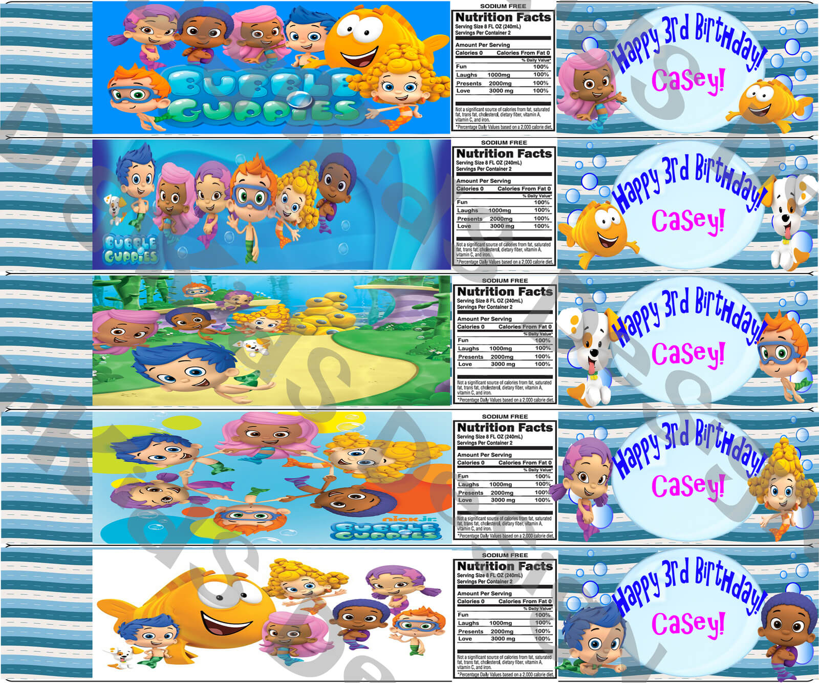 Bubble Guppies Birthday Personalized Water And 23 Similar Items Intended For Bubble Guppies Birthday Banner Template