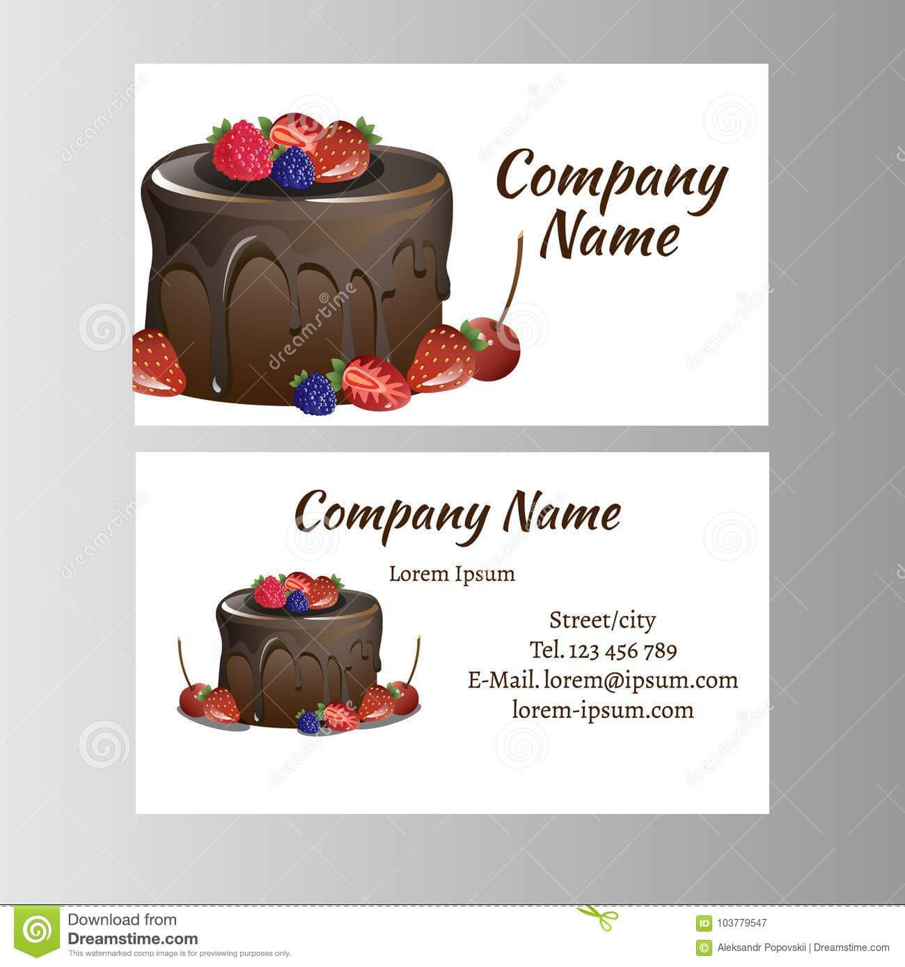 Business Card Template For Bakery Business. Stock Vector With Regard To Cake Business Cards Templates Free