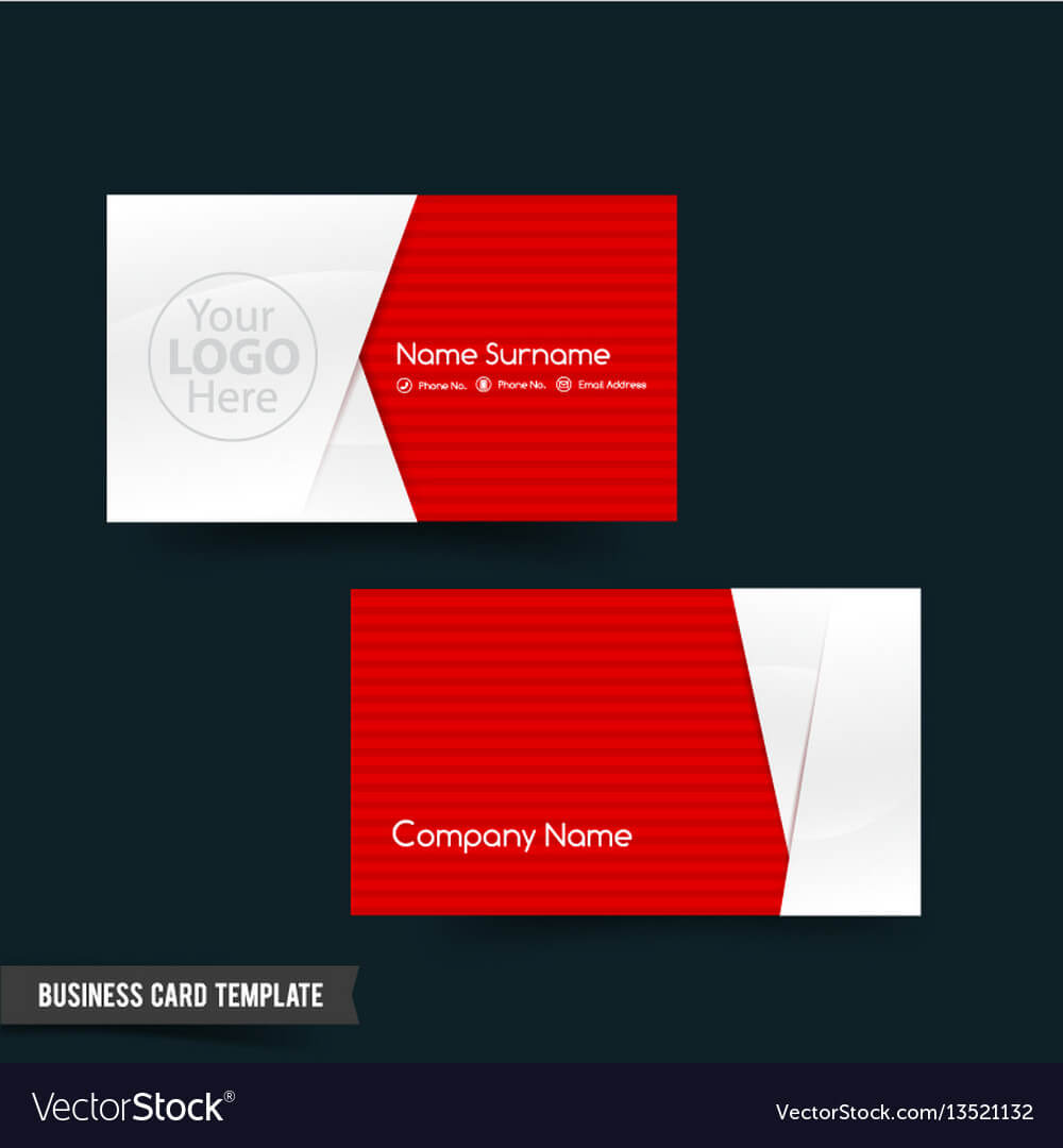 Business Card Template Set 64 Red And White Basic Inside Call Card Templates