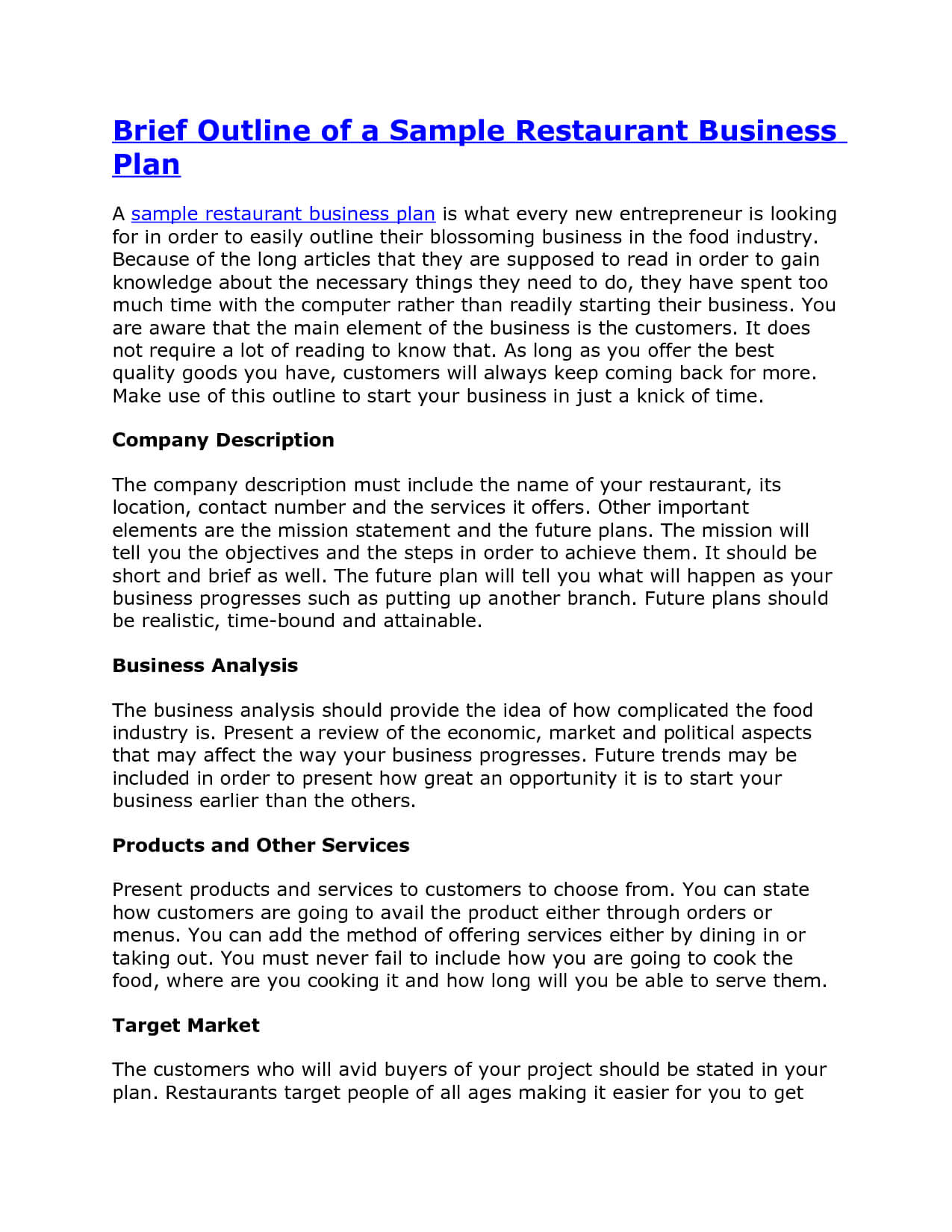 Business Lans Simple Lan Example Df Basic Template Free Within Business Idea Template For Proposal