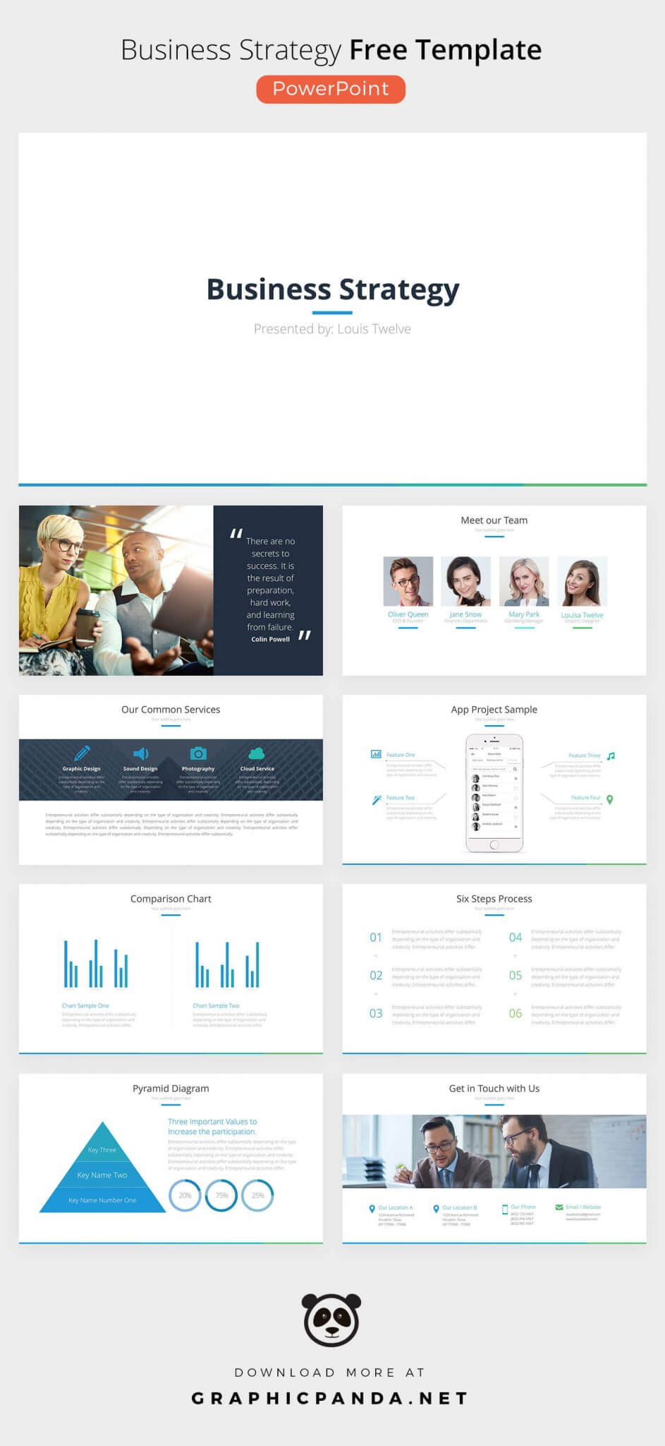 Business Strategy Free Powerpoint Template Ppt / Pptx Inside Biography Powerpoint Template