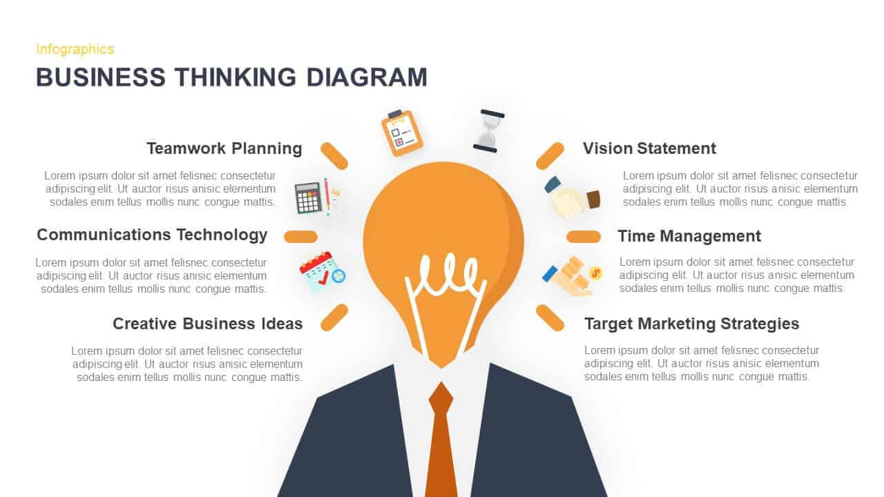 Business Thinking Diagram Template For Powerpoint And Keynote With Business Intelligence Powerpoint Template