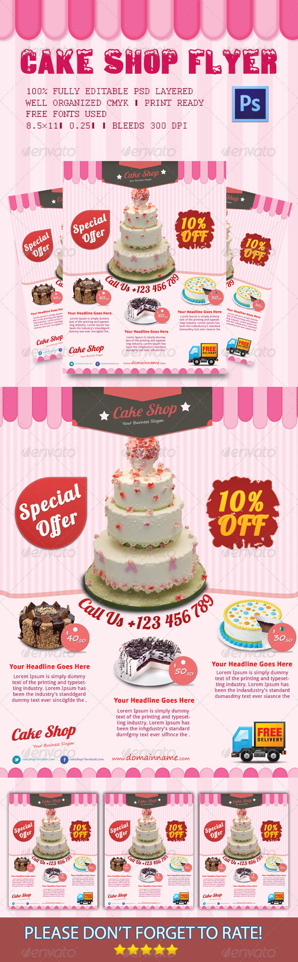 Cake Flyer Graphics, Designs & Templates From Graphicriver In Cake Flyer Template Free