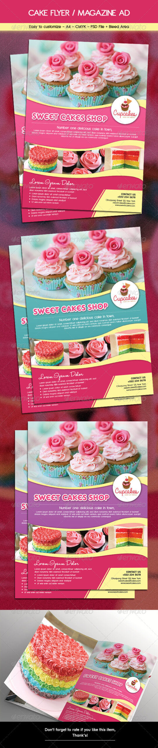 Cake Flyer Graphics, Designs & Templates From Graphicriver With Cake Flyer Template Free
