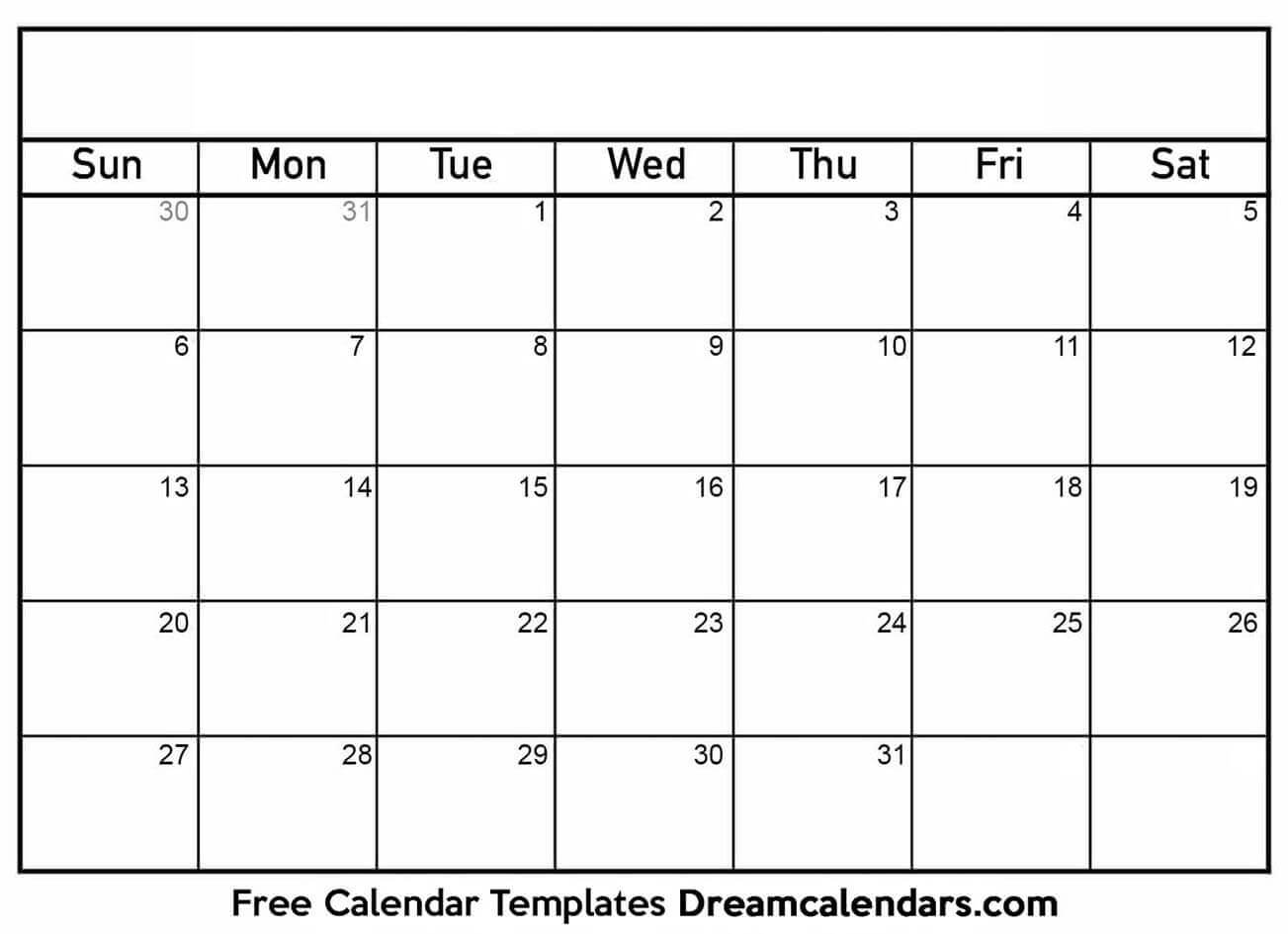 Calender Template Free – Tunu.redmini.co Intended For Blank Calendar Template For Kids