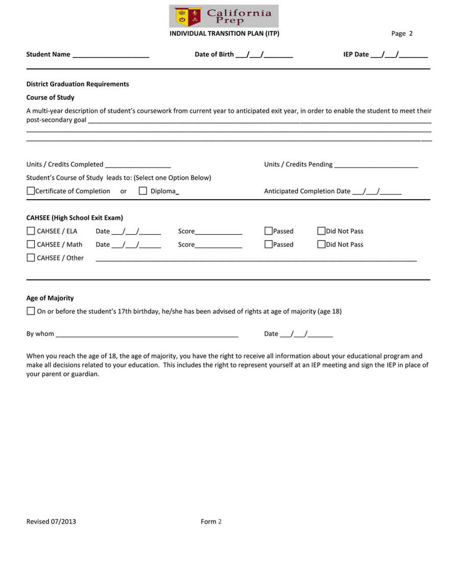 California Prep – Calprep Blank Iep Docs – Page 4 – Created Intended For Blank Iep Template