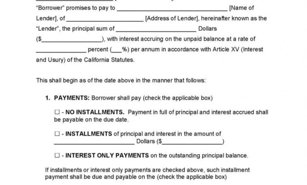 California Unsecured Promissory Note Template - Promissory with California Promissory Note Template