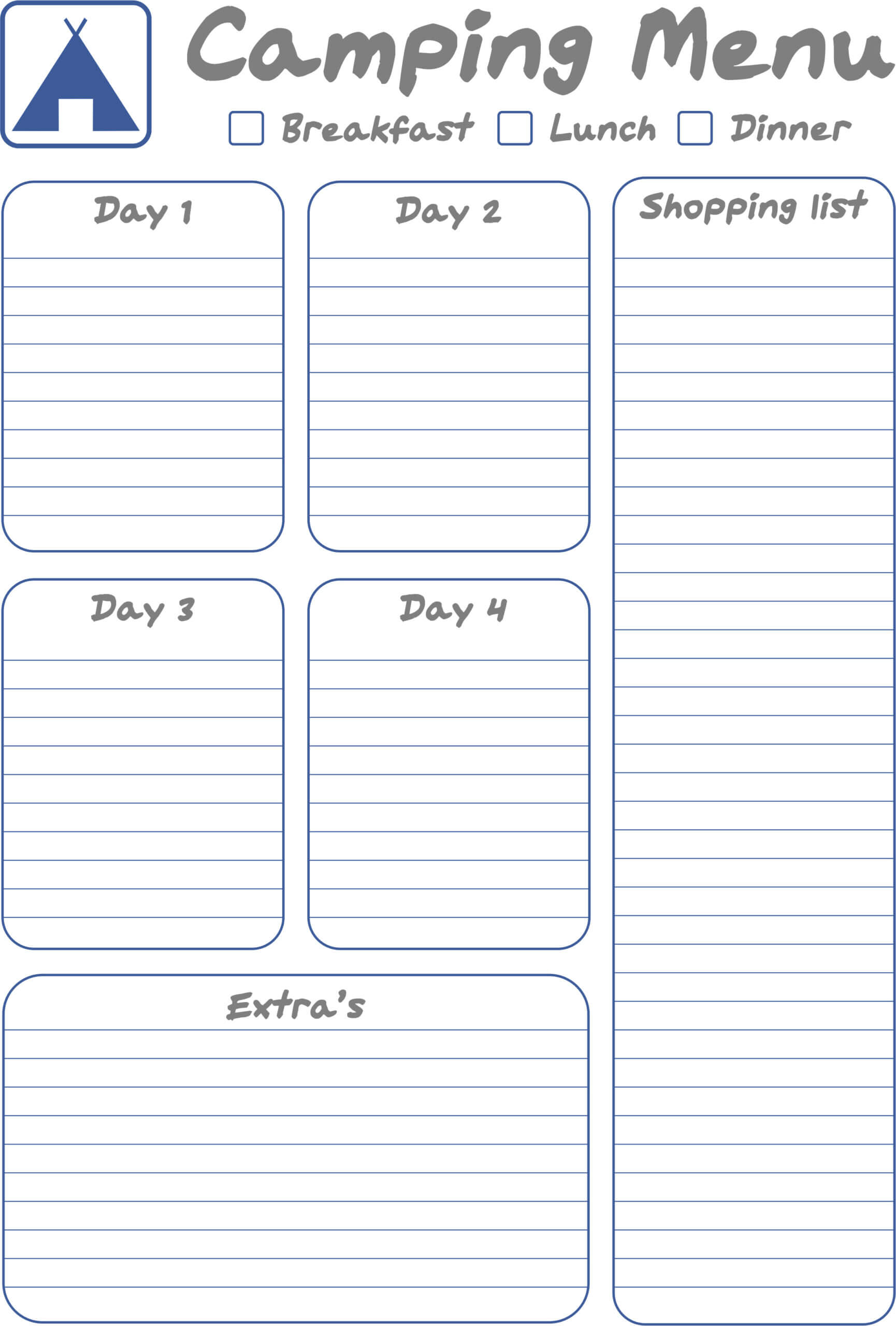 Camping Planner – Colona.rsd7 For Camping Menu Planner Template