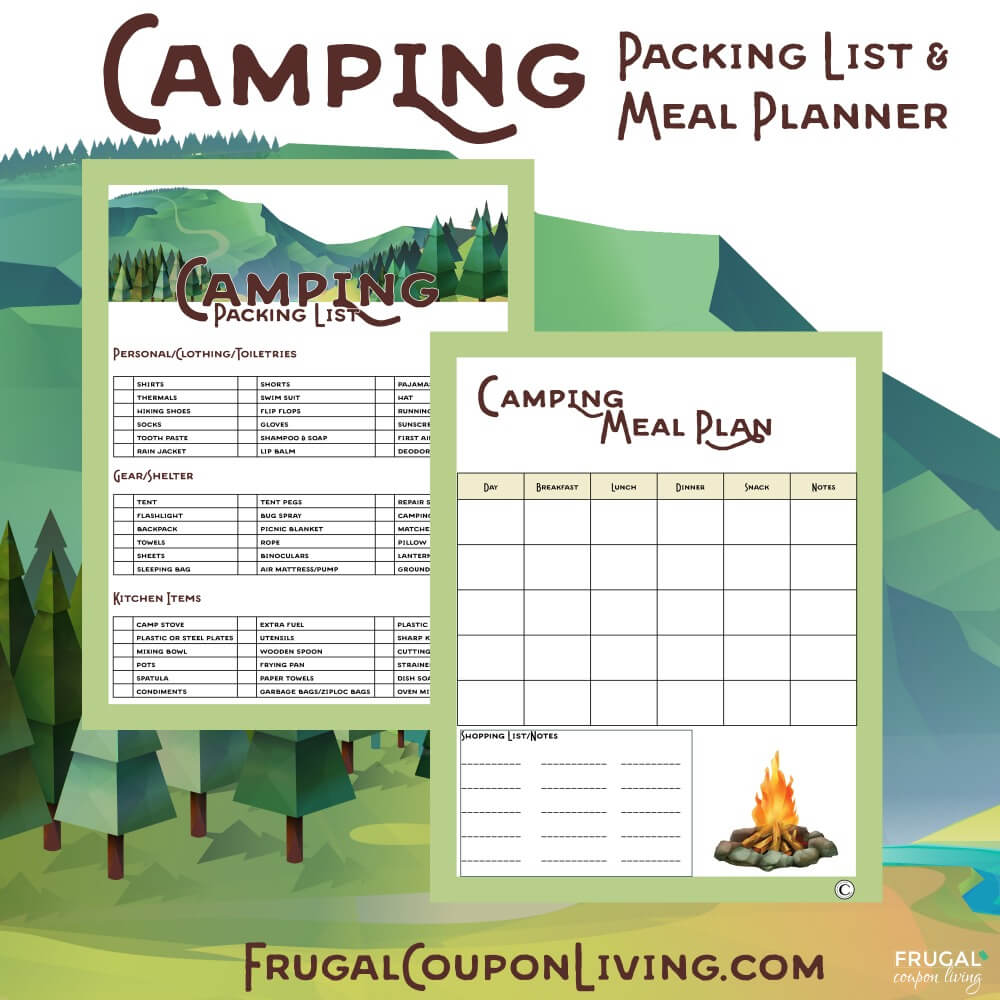 Camping Printables – Packing List And Meal Planner Throughout Camping Menu Planner Template