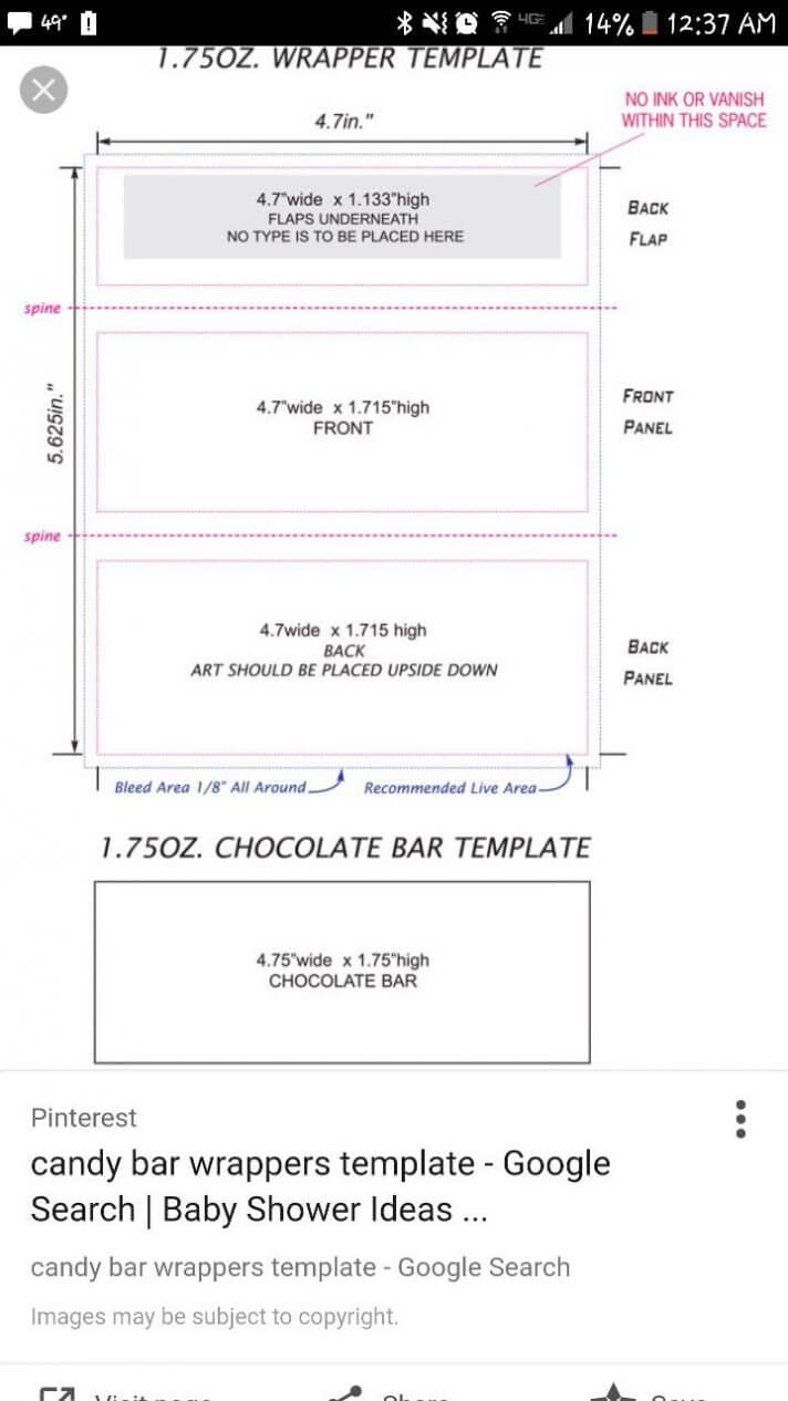 Candy Bar Wrapper Template Chocolate With Peanut Mock Up For In Candy Bar Label Template