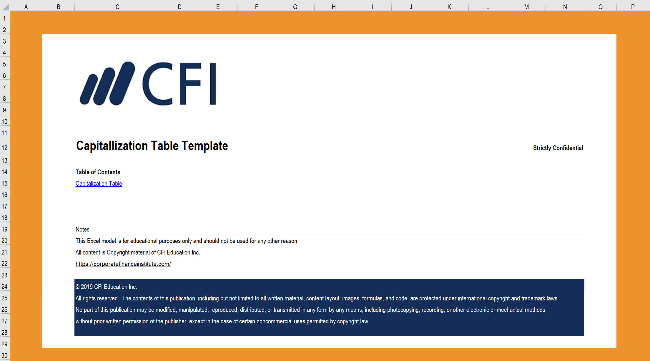 Cap Table Template – Free Startup Templates From Cfi Marketplace With Cap Table Template