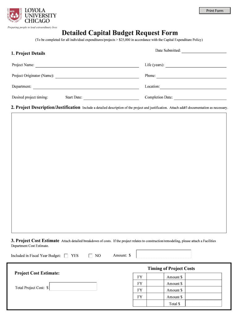 Capital Request Form – Fill Online, Printable, Fillable Within Capital Expenditure Report Template