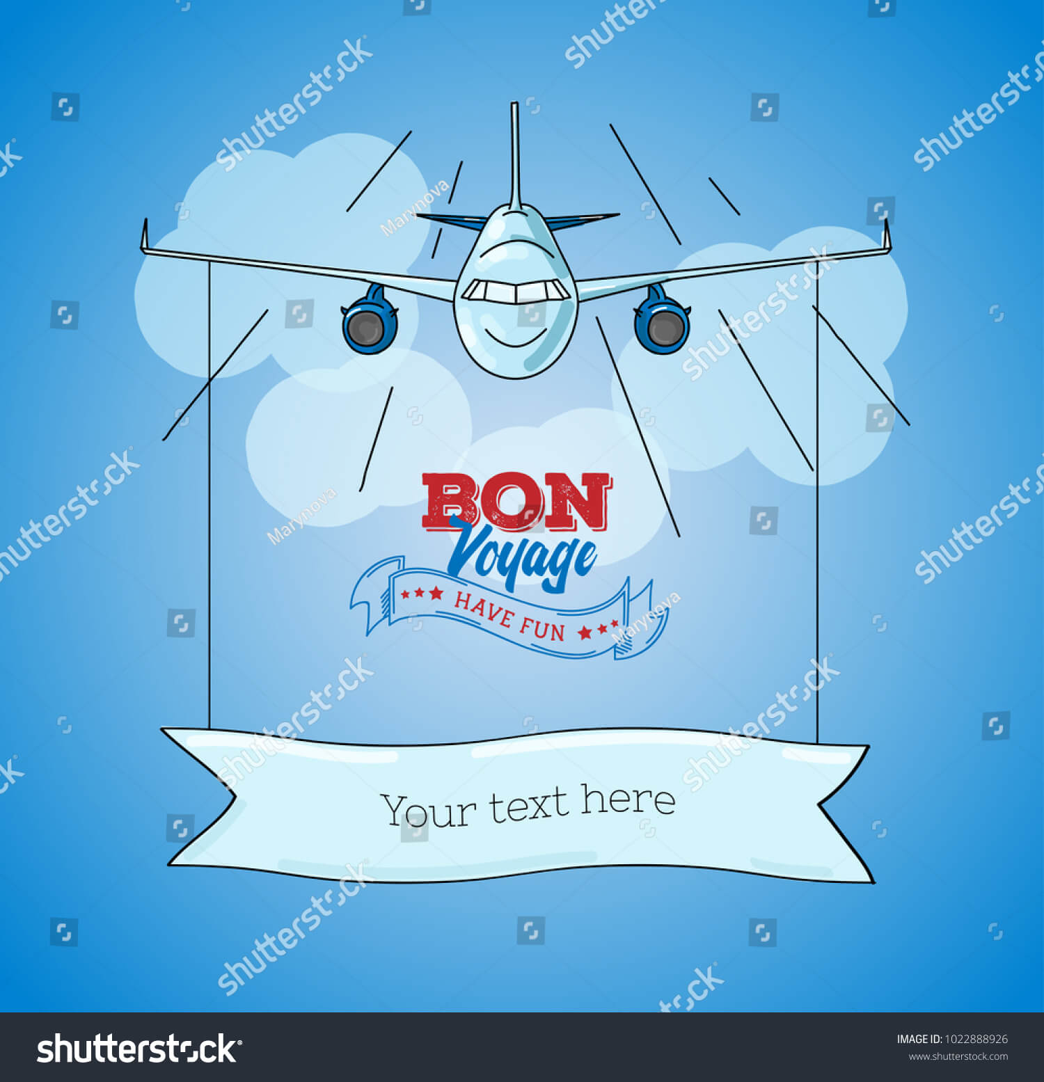 Card Template Plane Graphic Illustration On Stock Vector Inside Bon Voyage Card Template