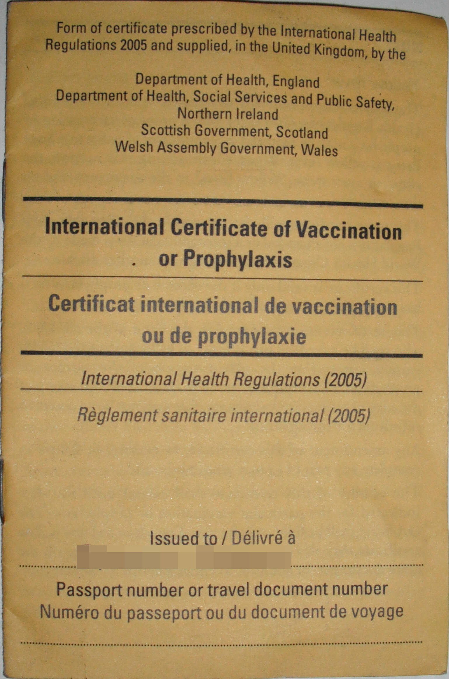 Carte Jaune – Wikipedia Intended For Certificate Of Vaccination Template
