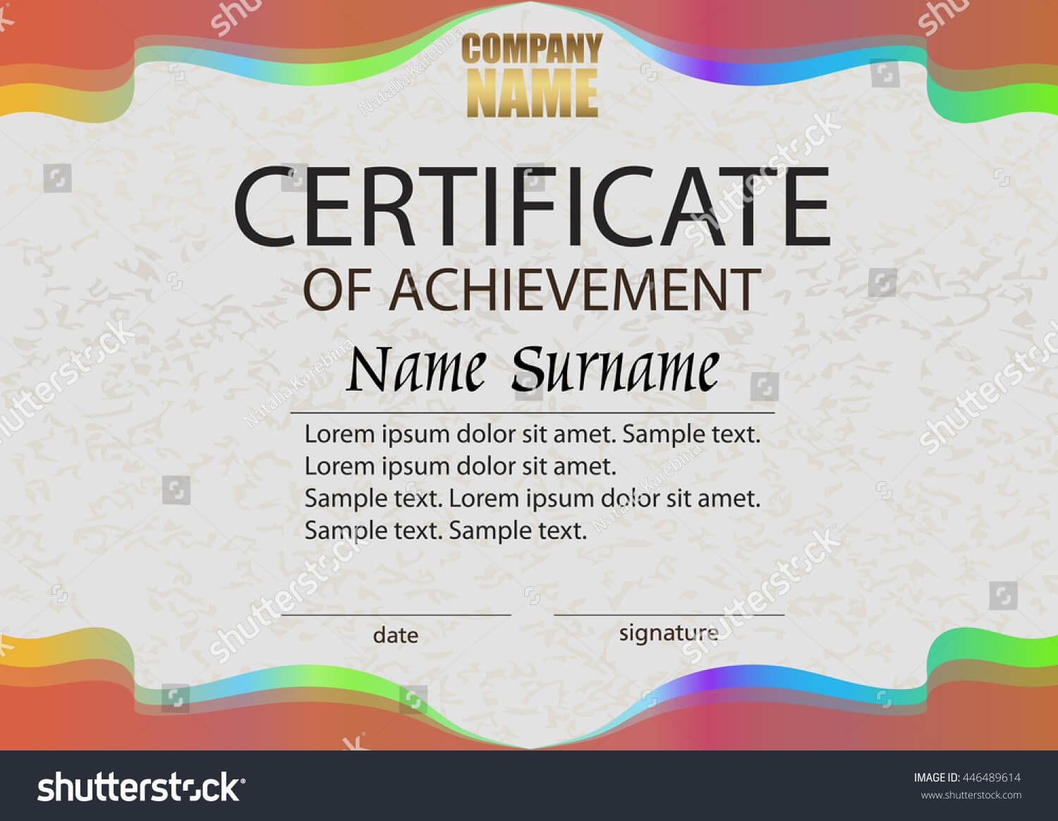 Certificate Achievement Reward Winning Competition Award Throughout Certificate Of Attainment Template