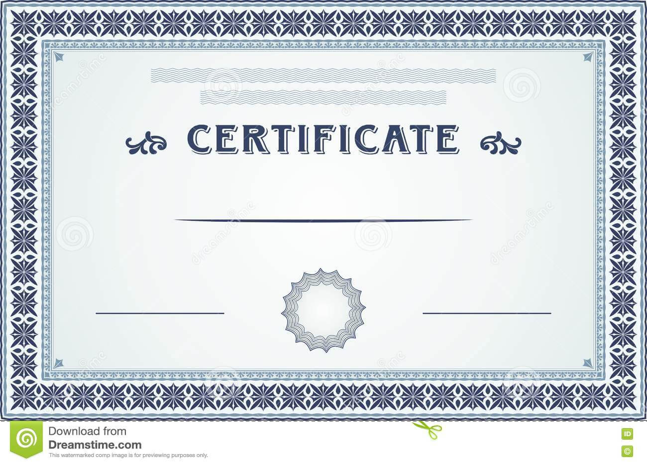Certificate Border And Template Design Stock Vector Pertaining To Certificate Border Design Templates