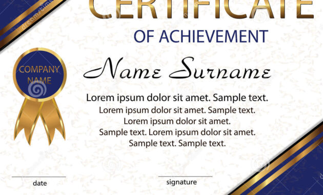 Certificate Of Achievement Or Diploma. Elegant Light regarding Certificate Of Attainment Template