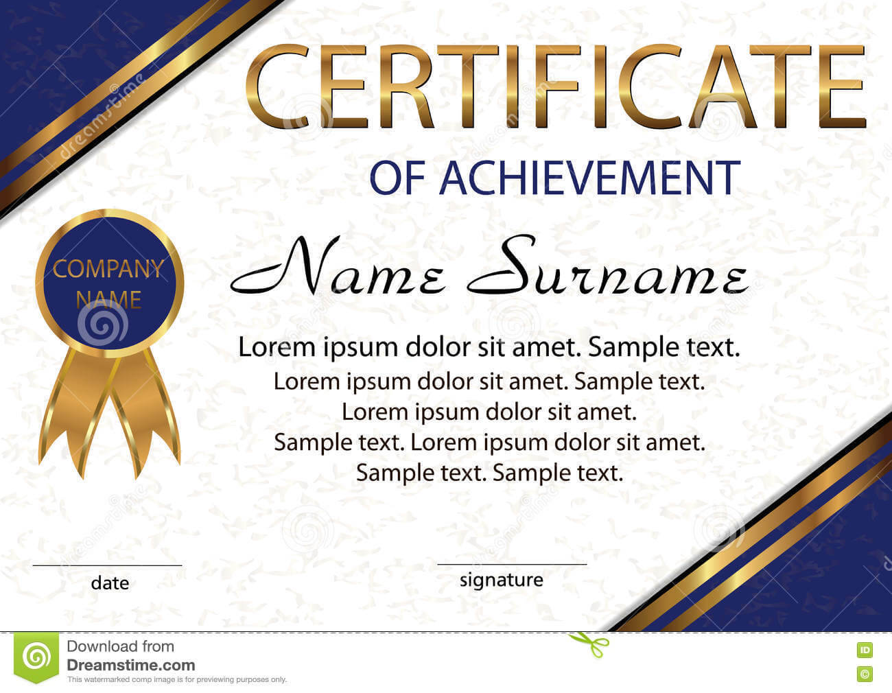 Certificate Of Achievement Or Diploma. Elegant Light Regarding Certificate Of Attainment Template