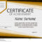 Certificate Of Achievement Template. Horizontal. Stock With Certificate Of Attainment Template