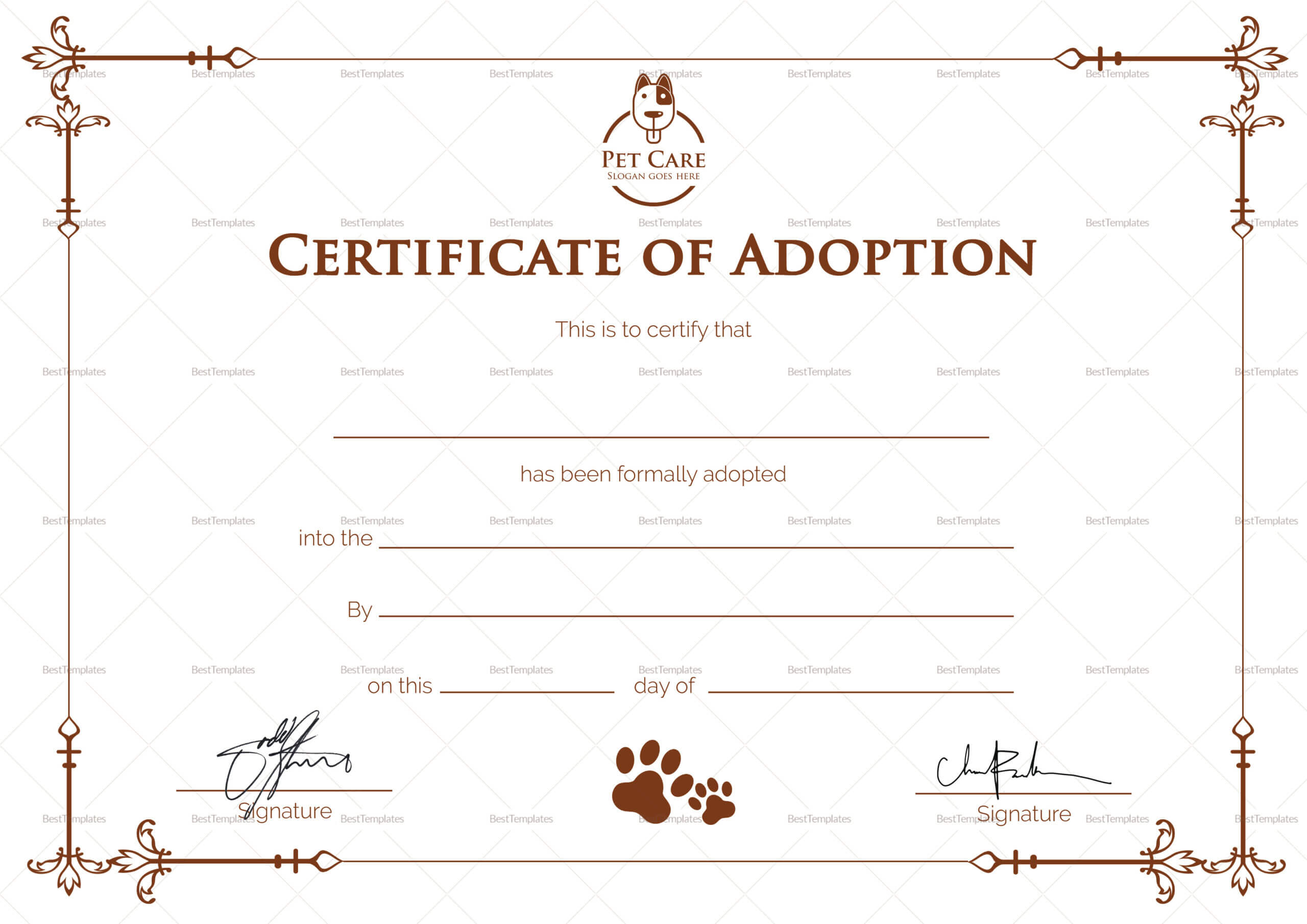 Certificate Of Adoption Template Within Adoption Certificate Template
