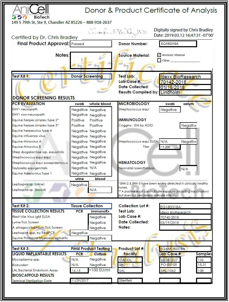 Certificate Of Analysis Template – Anicell Biotech For Certificate Of Analysis Template