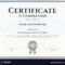 Certificate Of Completion Template Inside Certification Of Completion Template