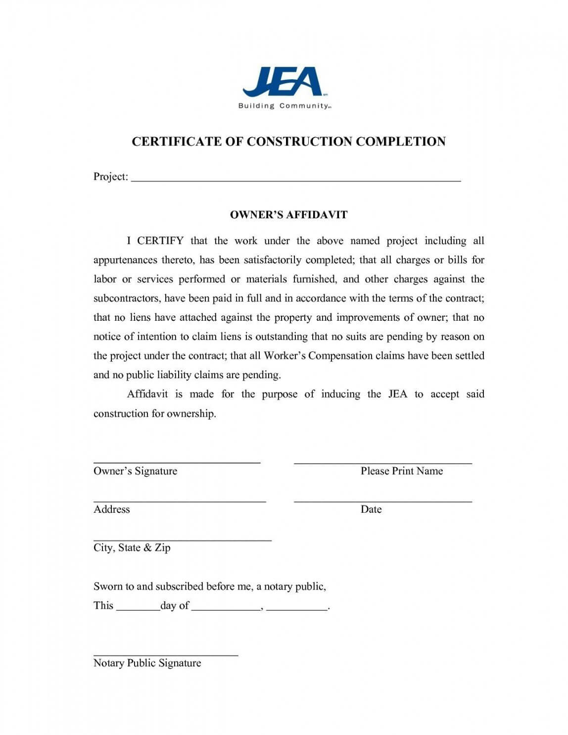 Certificate Of Completion Template Word 2010 Blank With Regard To Certificate Of Completion Template Construction