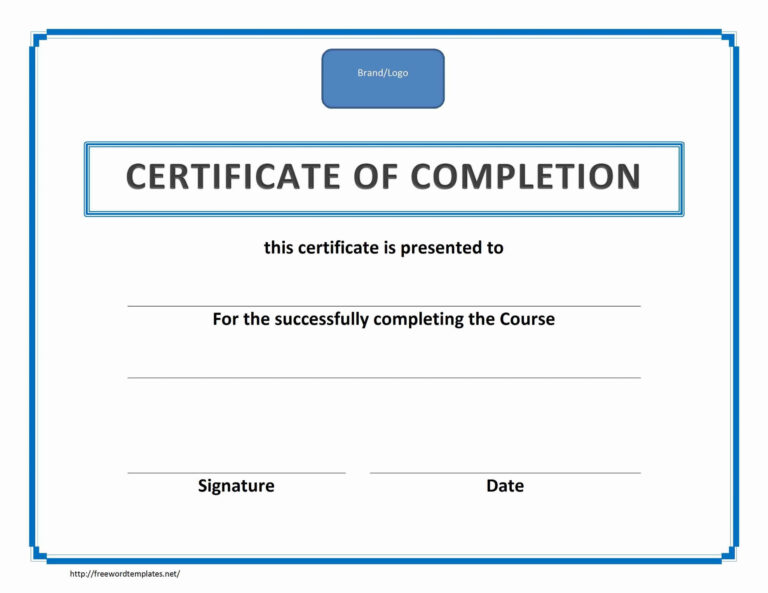 Certificate Of Completion Template Word Microsoft Templates inside ...