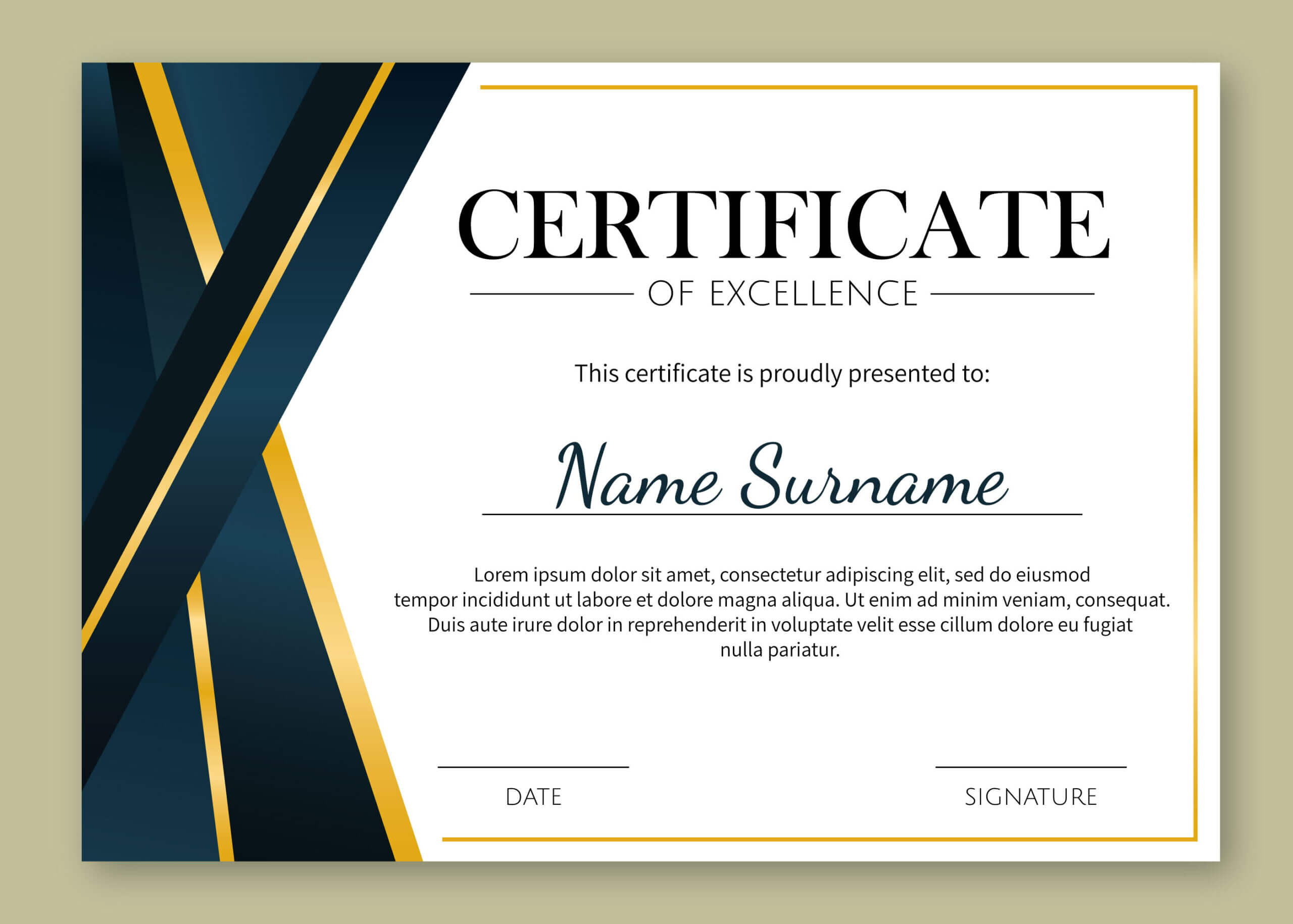 Certificate Of Excellence Template Free Download With Certificate Of Excellence Template Free Download