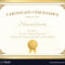 Certificate Of Excellence Template Gold Theme With Regard To Certificate Of Excellence Template Free Download