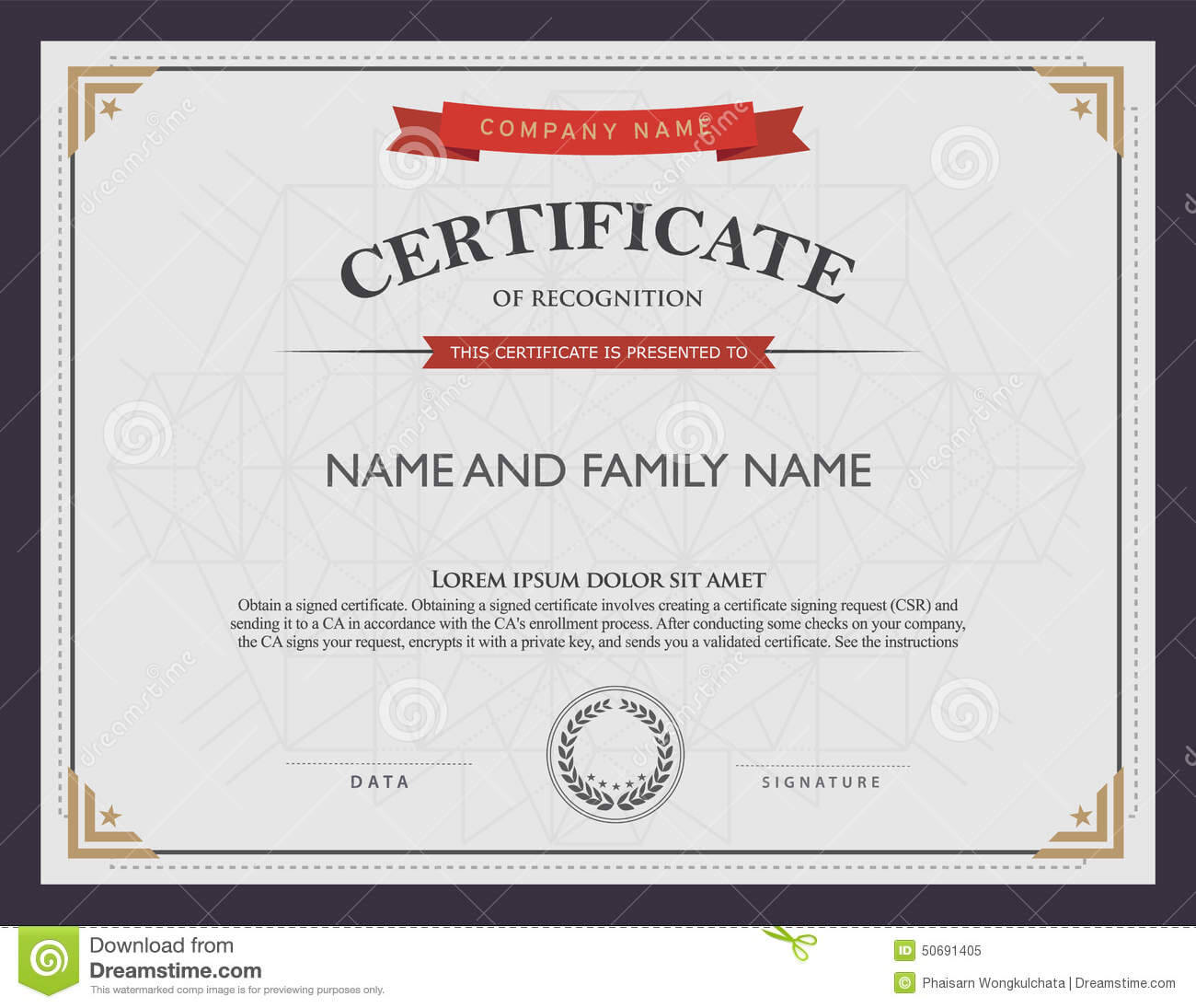 Certificate Template And Element. Stock Vector Inside Beautiful Certificate Templates