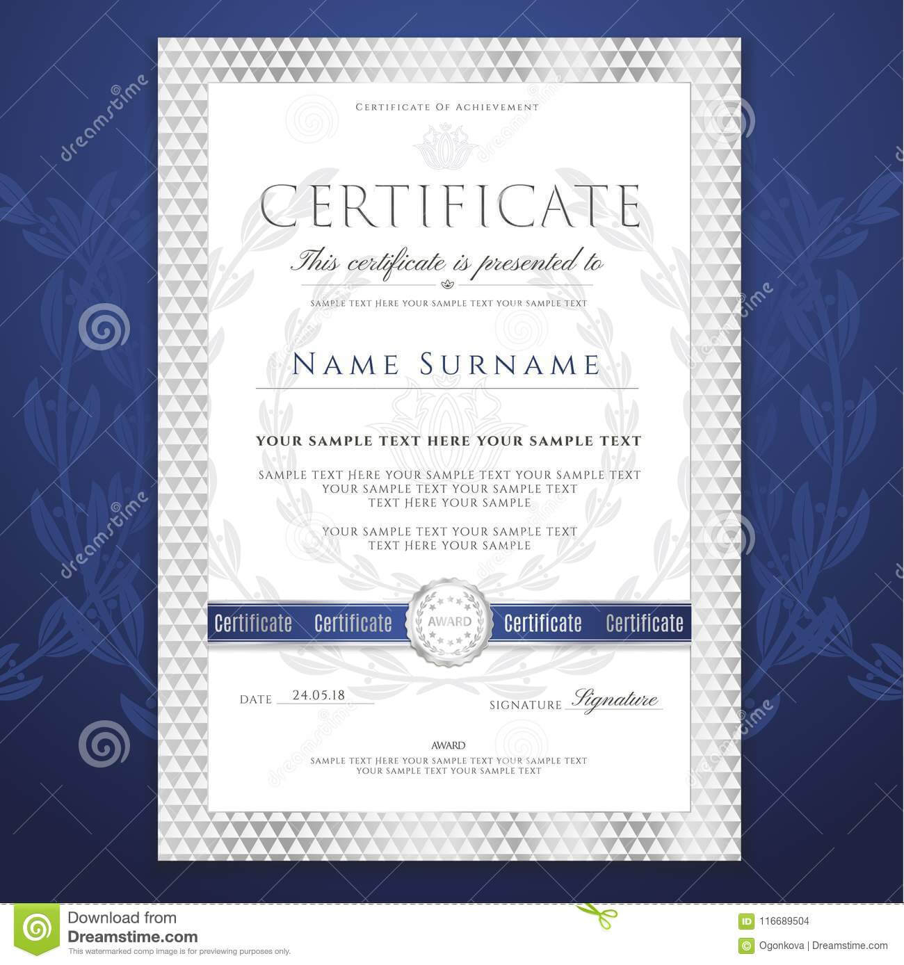 Certificate Template. Printable / Editable Design For In Academic Award Certificate Template