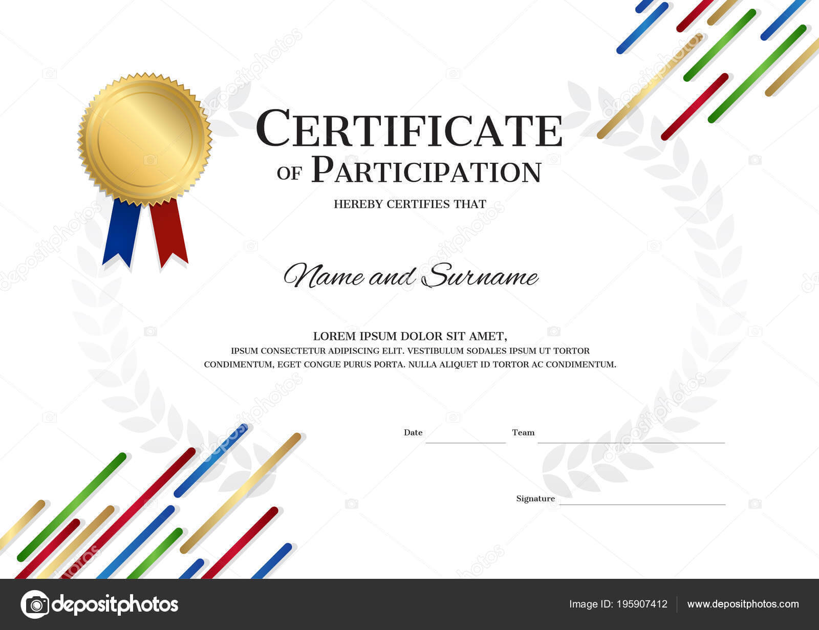 Certificate Template Sport Theme Sport Color Stripe In Basketball Camp Certificate Template