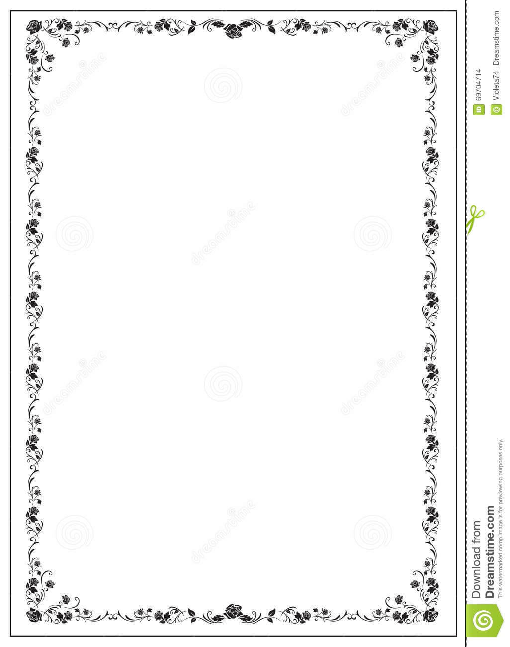 Certificate Template With Floral Rose Elements. Stock Vector Inside Certificate Border Design Templates
