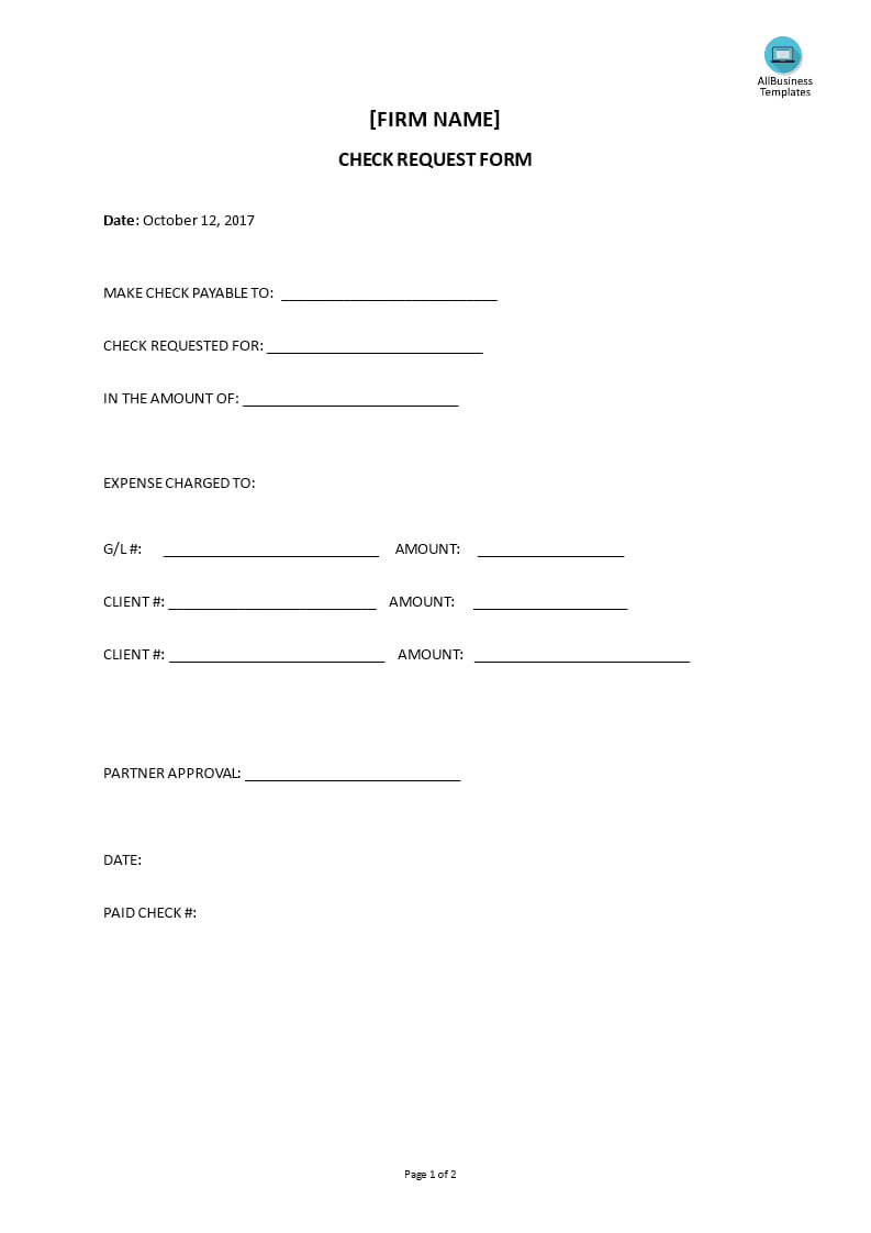 Check Request Form | Templates At Allbusinesstemplates Throughout Check Request Template Word