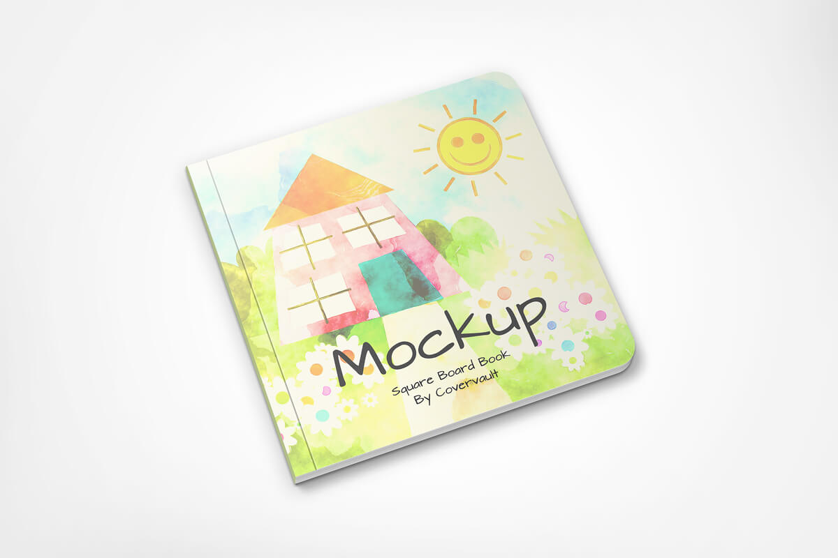 Children's Square Board Book Mockup Flat – Covervault Regarding Childrens Book Template