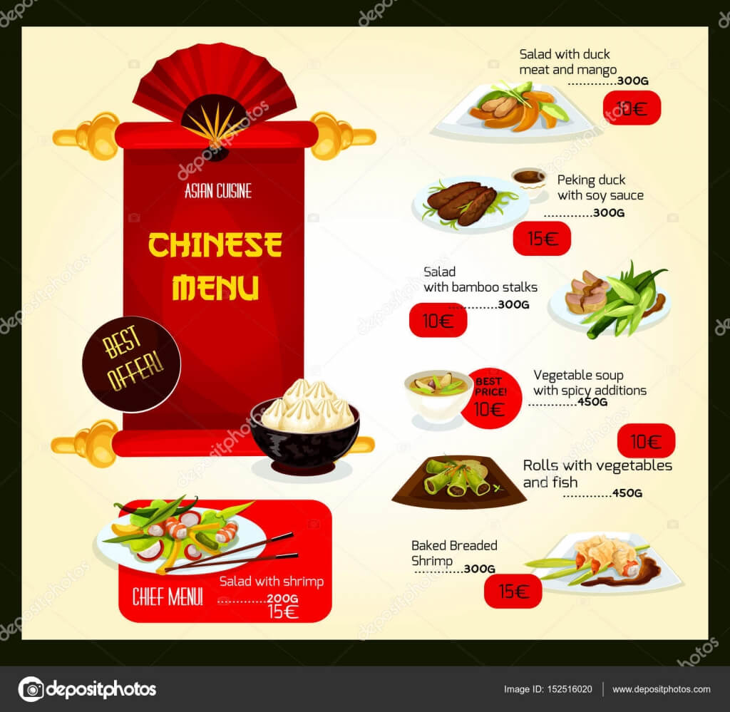 Chinese Restaurant Menu Templates | Vector Menu Template Of Regarding Asian Restaurant Menu Template