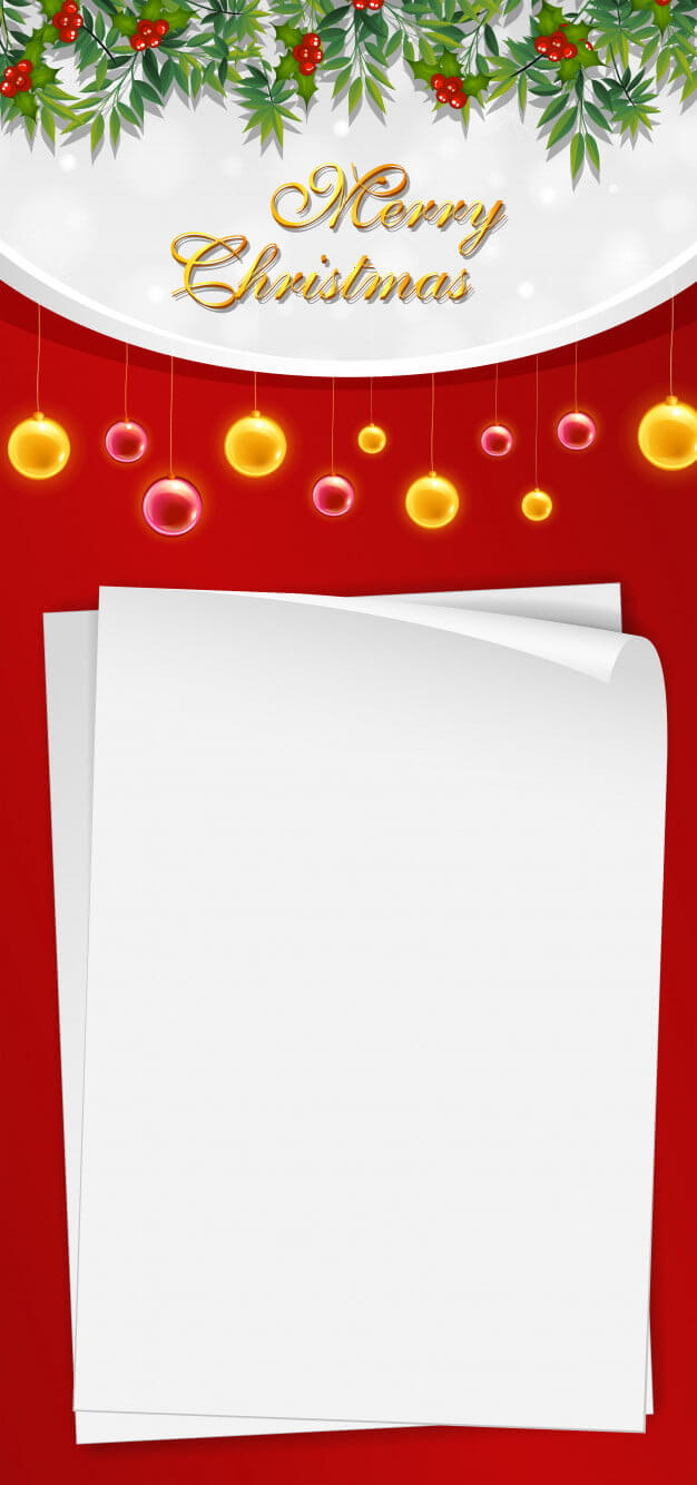 Christmas Card Template With Blank Paper And Mistletoes Eps Pertaining To Blank Christmas Card Templates Free