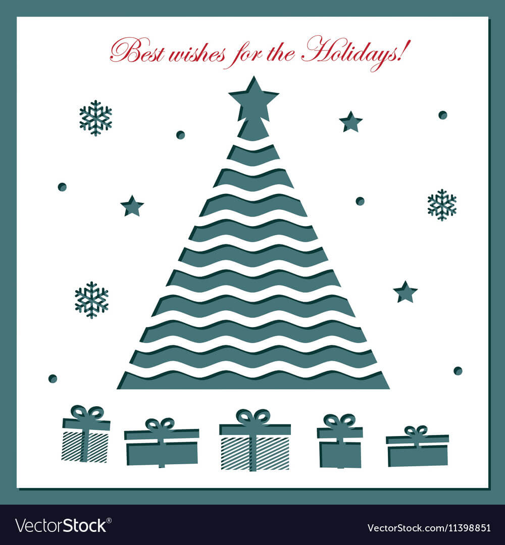 Christmas Card Template With Laser Cutting Pertaining To Adobe Illustrator Christmas Card Template