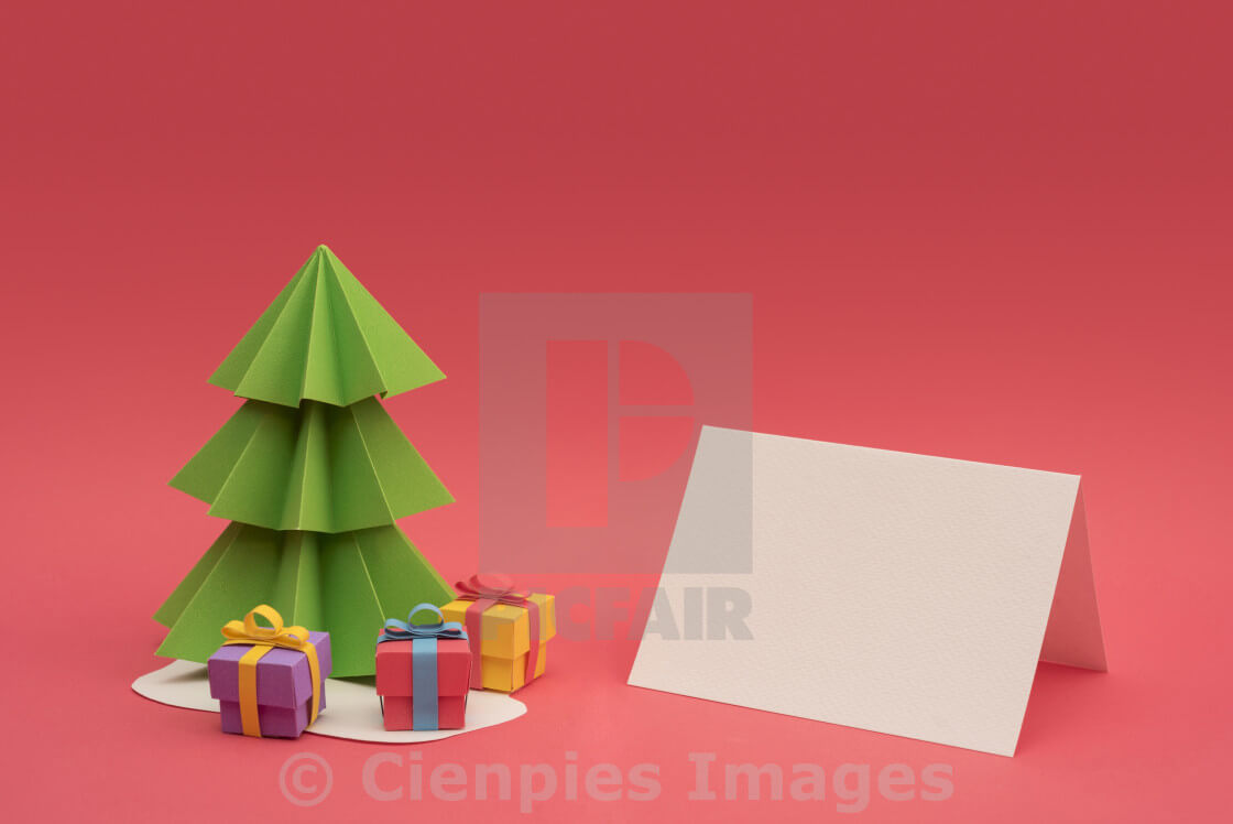 Christmas Paper Cut Handmade Tree Empty Template – License With Regard To 3D Christmas Tree Card Template