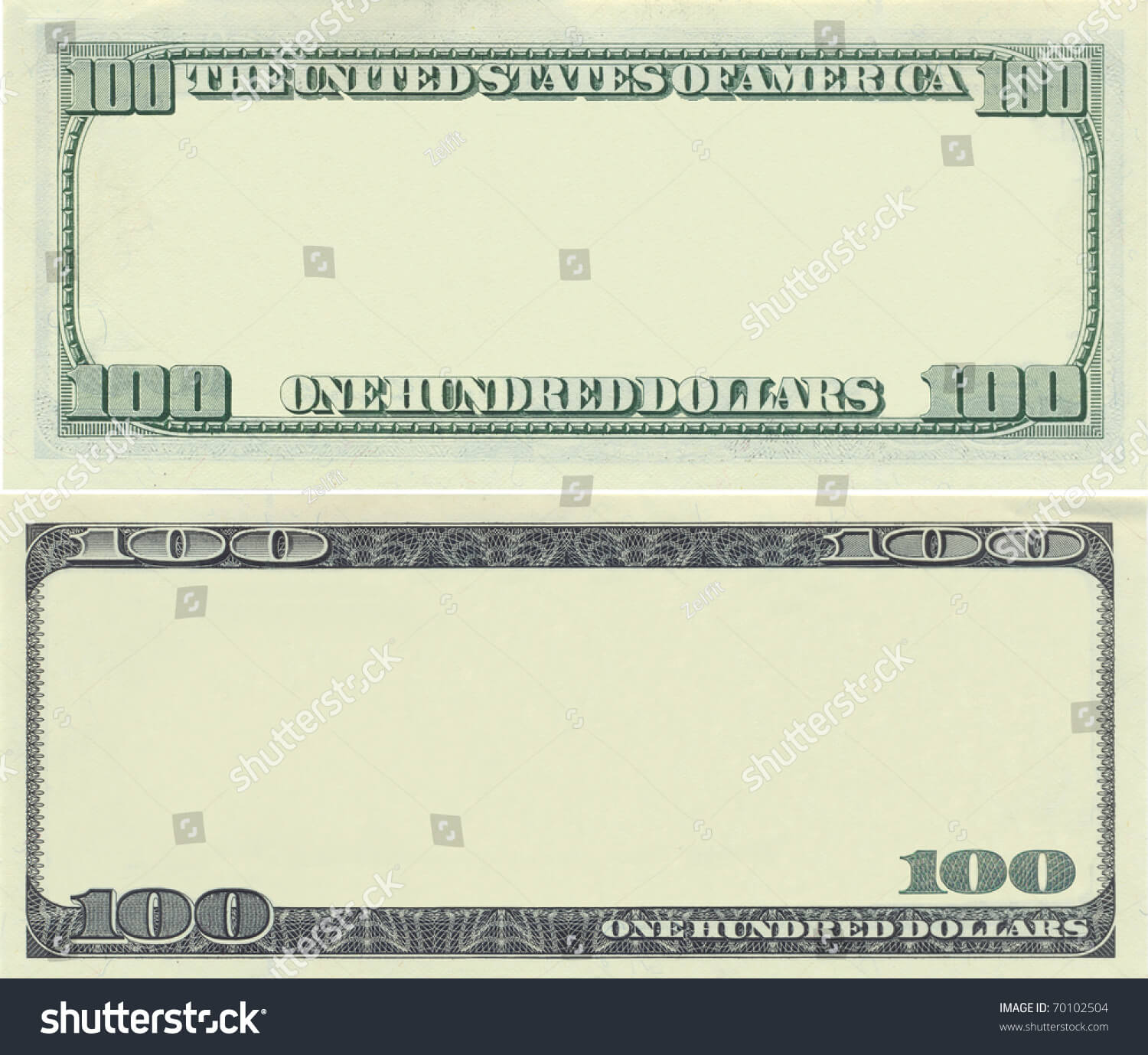 Clear 100 Dollar Banknote Template Design Stock Illustration With Bank Note Template